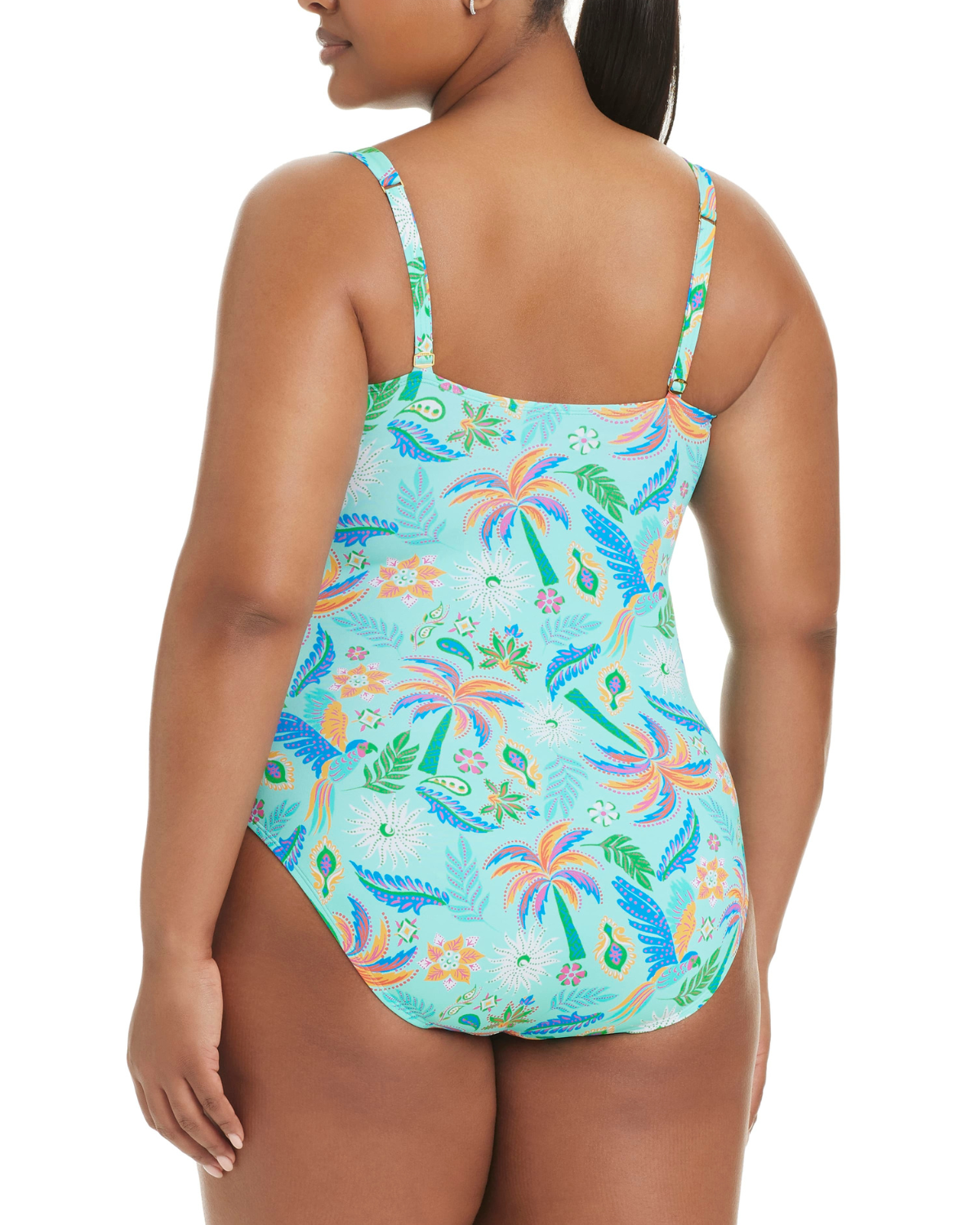 Bleu by Rod Beattie Plus Size Summer Solstice Shirred Bandeau Mio One Piece Swimsuit - RBSS26978X