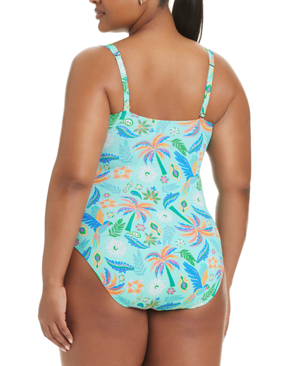 Bleu by Rod Beattie Plus Size Summer Solstice Shirred Bandeau Mio One Piece Swimsuit - RBSS26978X