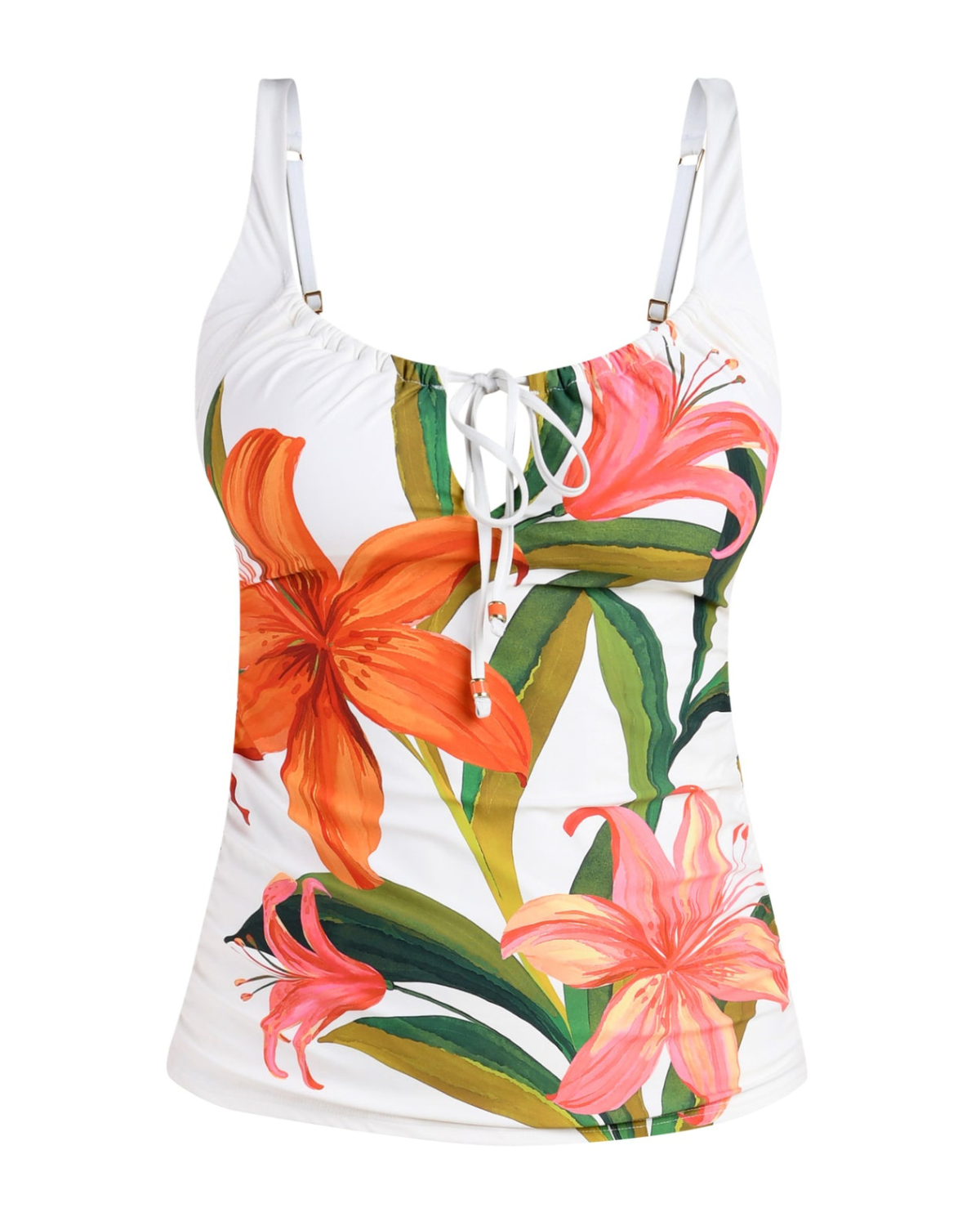 La Blanca Jungle Blossoms Over the Shoulder Tankini Top - LB6CJ79