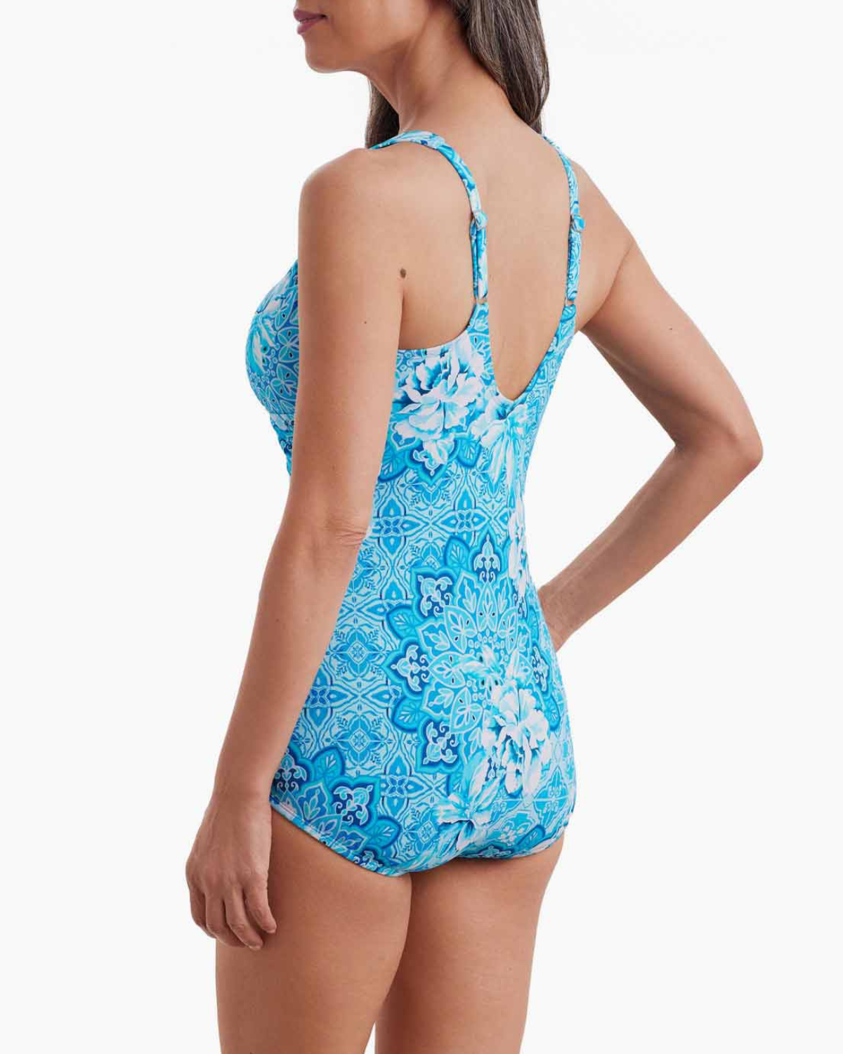 Shape Solver Barcelona Blues Cross Over Sarong One Piece - 7104350