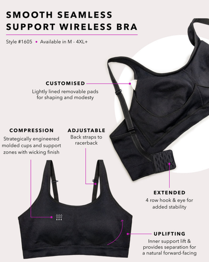 Curvy Couture Smooth Seamless Support Wireless Bra - 1605