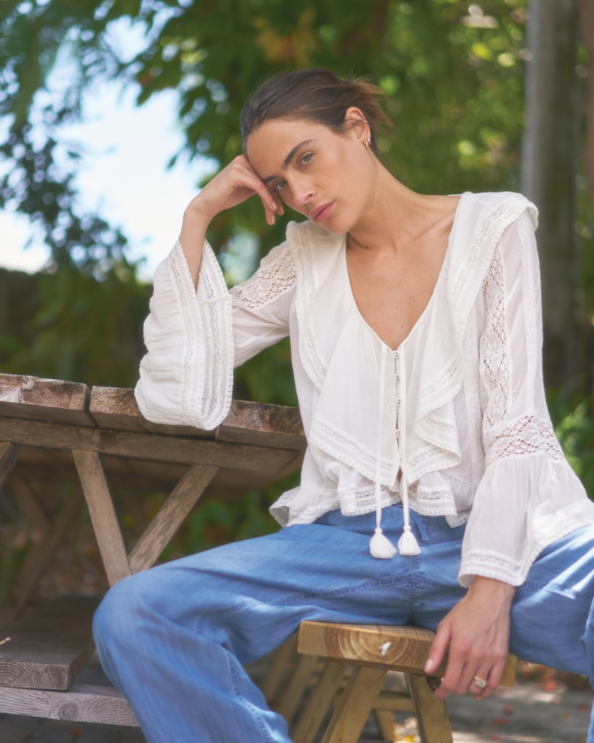 Elan Long Sleeve Ruffle Top - Wl11663