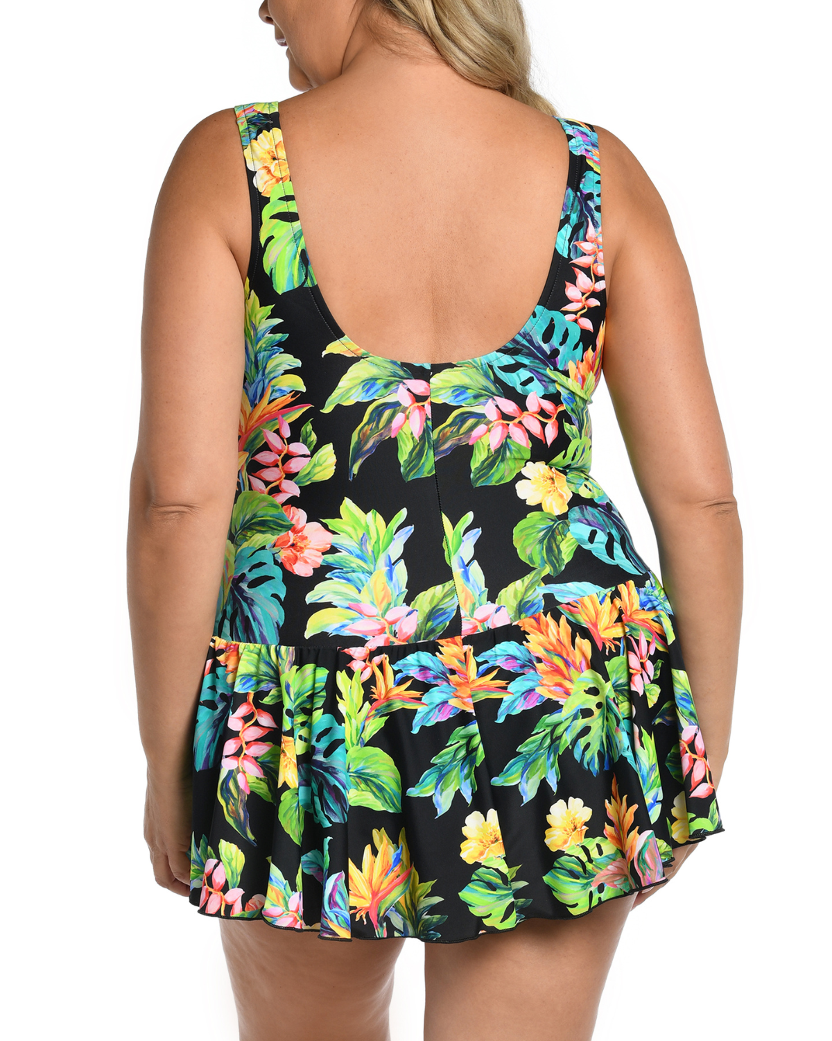 2024 Maxine of Hollywood Women's Plus Oahu Oasis Princess Seam Swim Dress One Piece - Mw4dr41