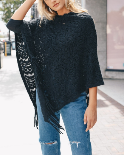 Leto Scallop Lace Poncho (More colors available) - Yp-3935