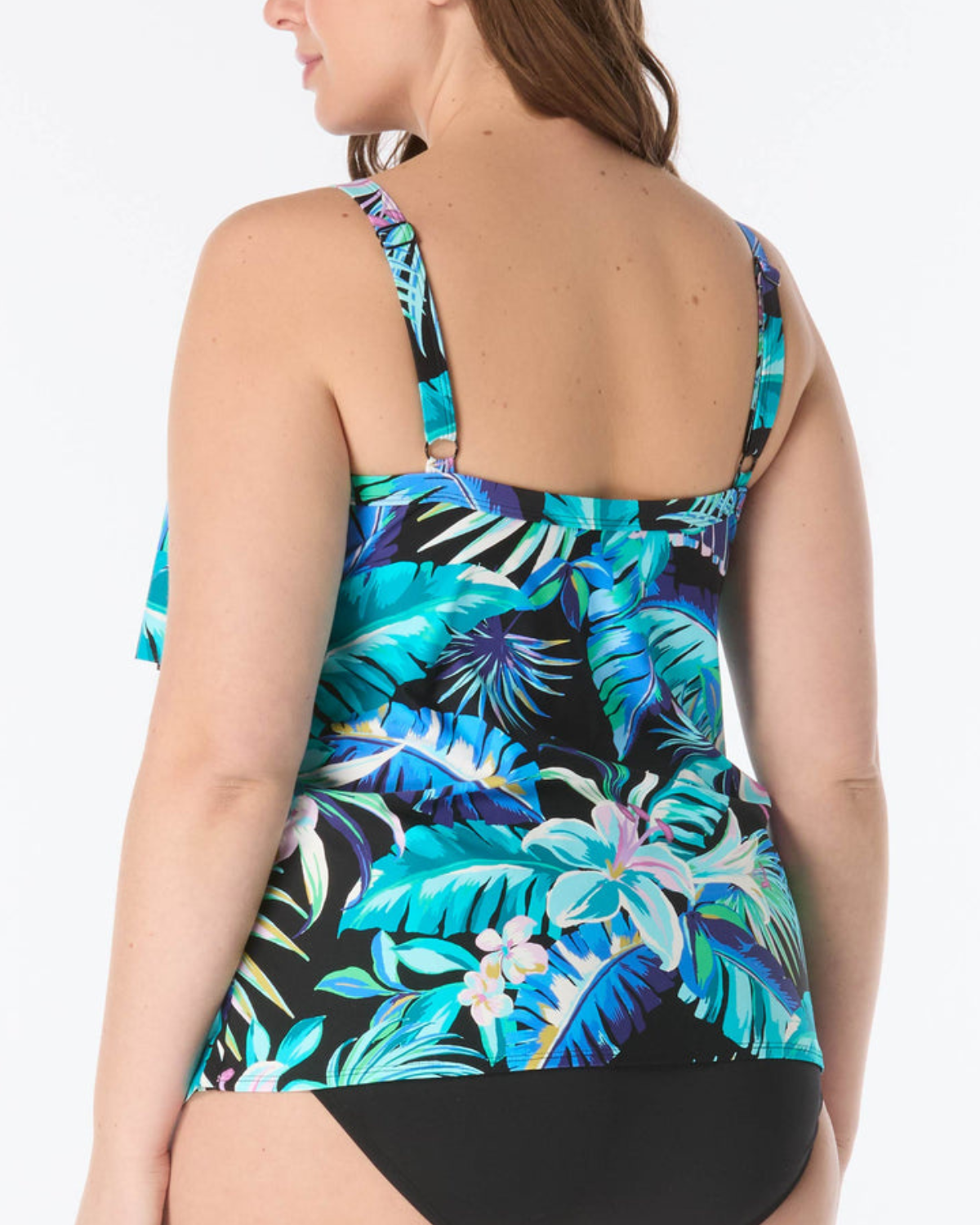 Beach House Women's Plus Island Rhythm Jane Ruffle Tiered Tankini Top - HW8N096