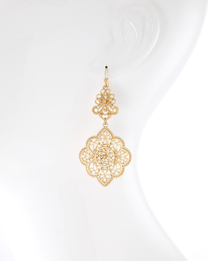 Urbanista Filigree Quatrefoil Dangle Earrings (More colors available) - B01he3916