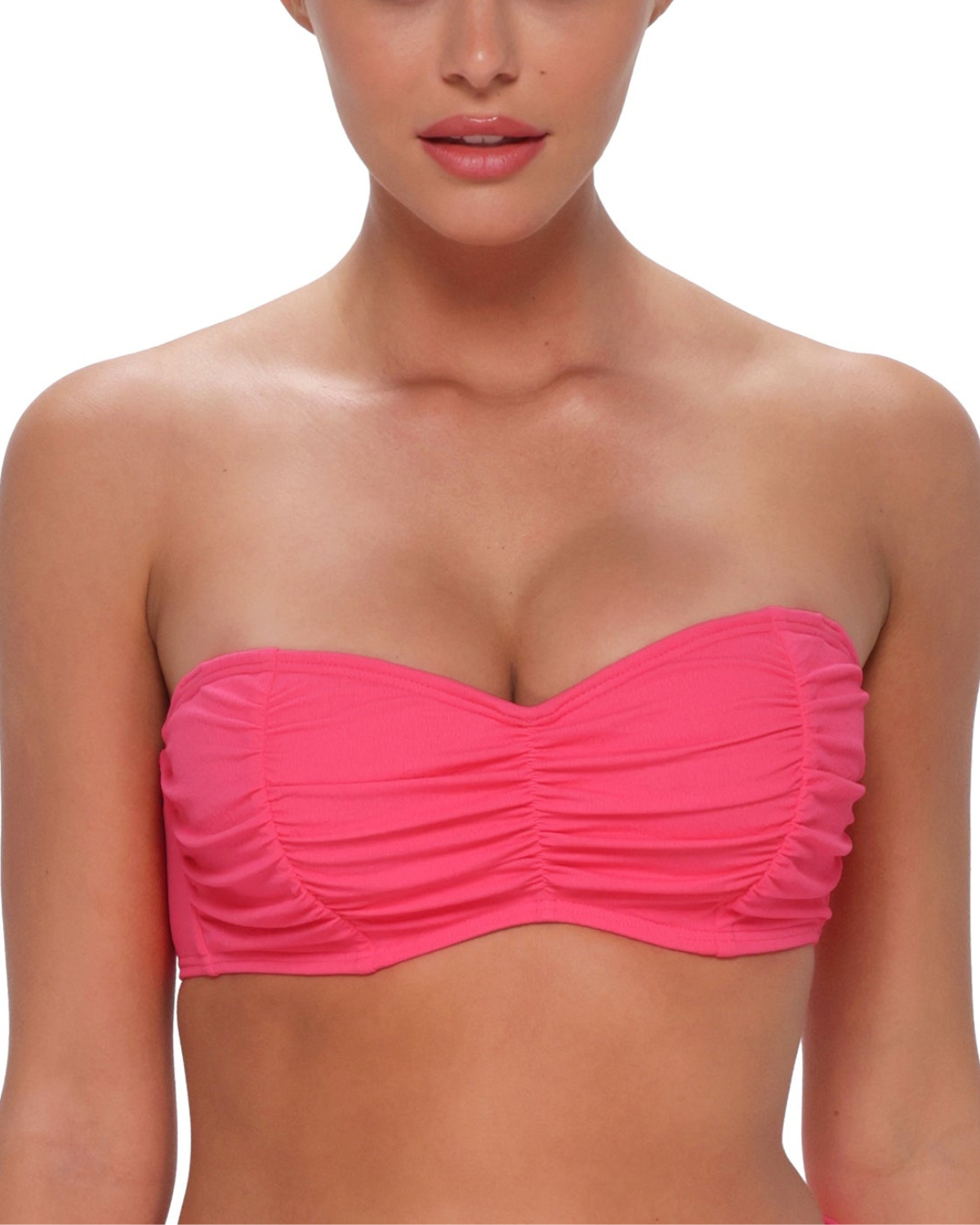 Sunsets Posy Pink Crepe Loretta Bandeau D+ Underwire Top - 500
