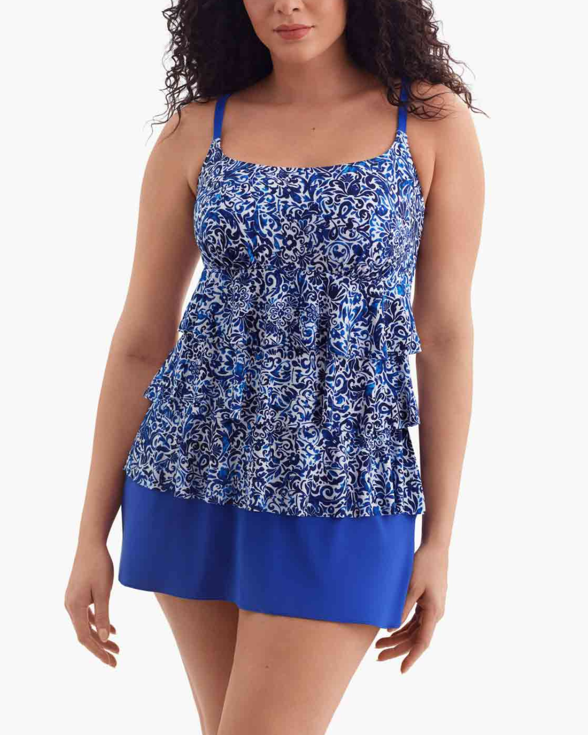 Longitude Long Torso Ruffle Faux Skirtini (More Colors Available) - 684042