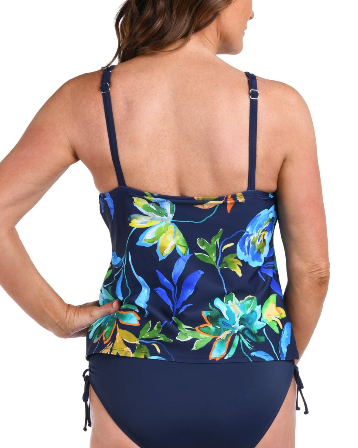 2025 Maxine of Hollywood Indigo Vineyard High Neck Underwire Tankini Top - MM5EC60