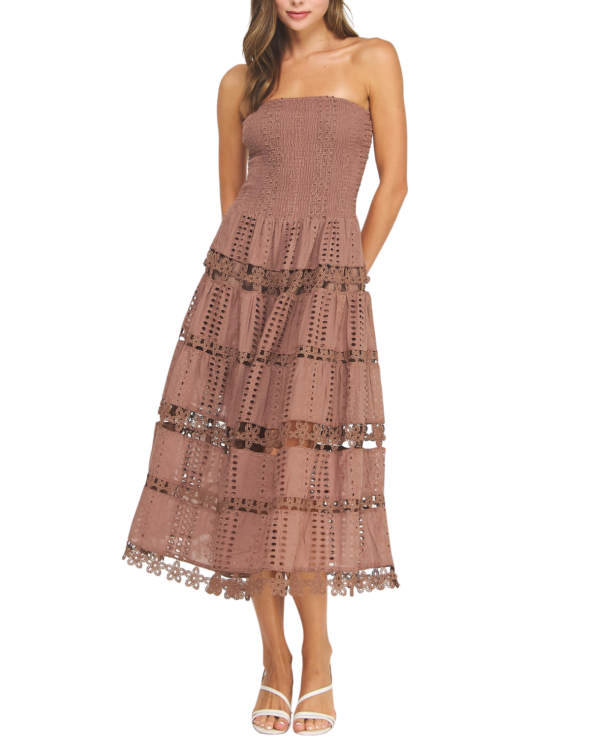 Strut & Bolt Eyelet Midi Dress (More Colors Available) - D-2192-H