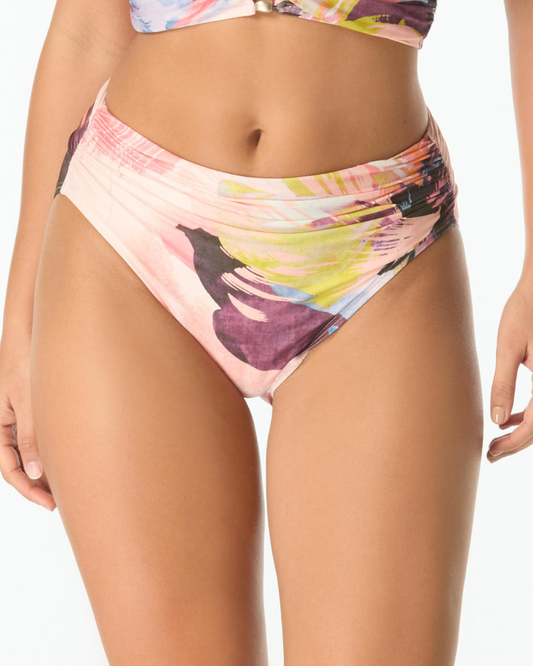 Carmen Marc Valvo Garden Party Shirred Bikini Bottom - C7Y223