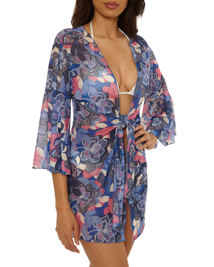 Becca by Rebecca Virtue Lanai Tie Front Tunic Cover Up - 4739671