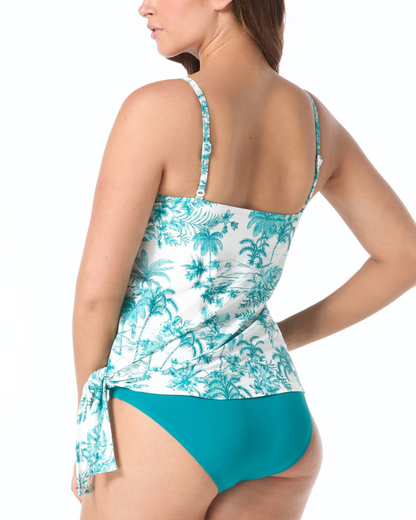 Coco Reef Dreamscape Stella Side Tie Bra Sized Underwire Tankini Top - U8F467