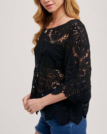 BluIvy Crochet Lace Top (More Colors Available) - T00633