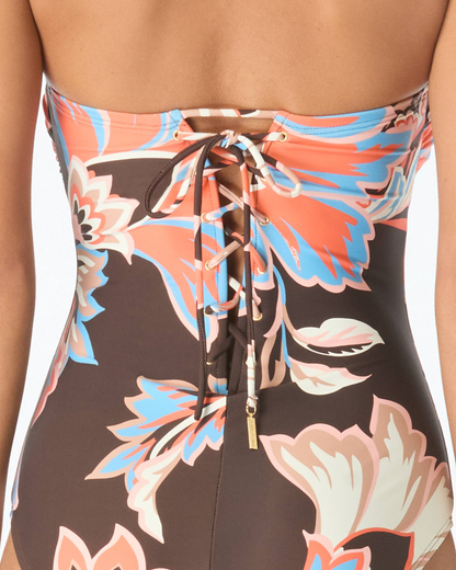 Vince Camuto Bohemian Glamour Bandeau One Piece Swimsuit - V2F844