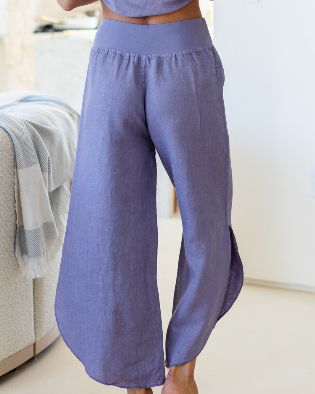 Splendid Iris Linen Side Slit Pants - 21-226