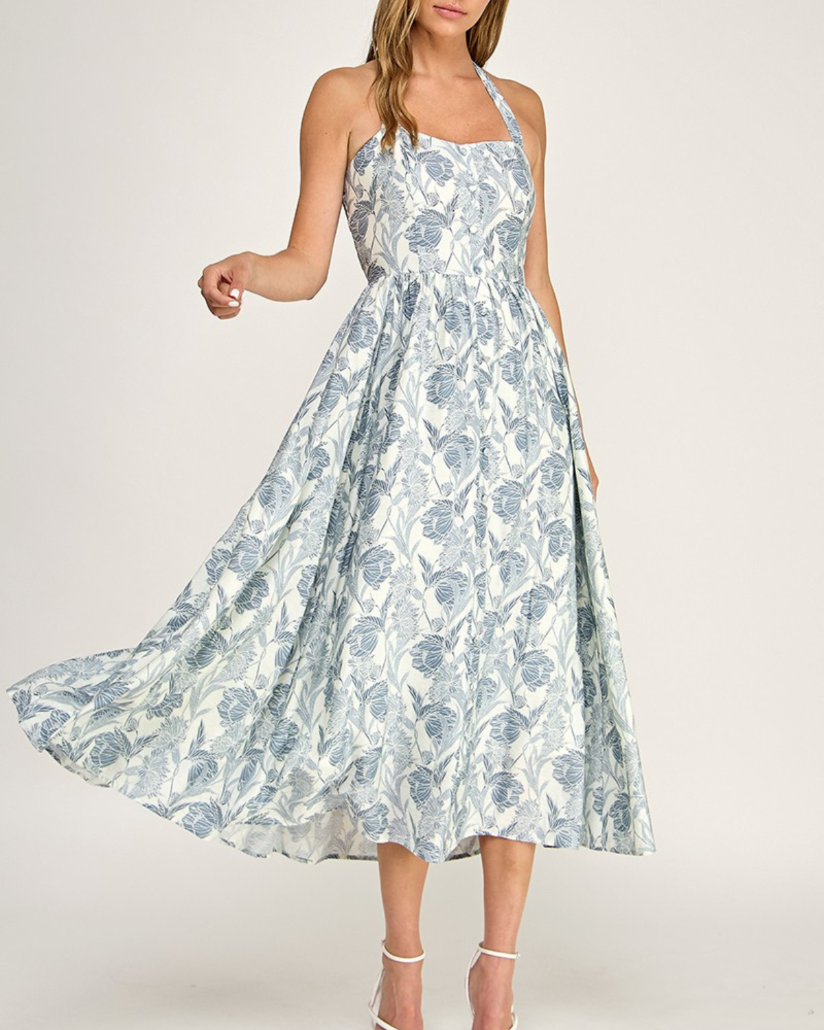 Blush BJ Floral Halter Midi Dress - D5713