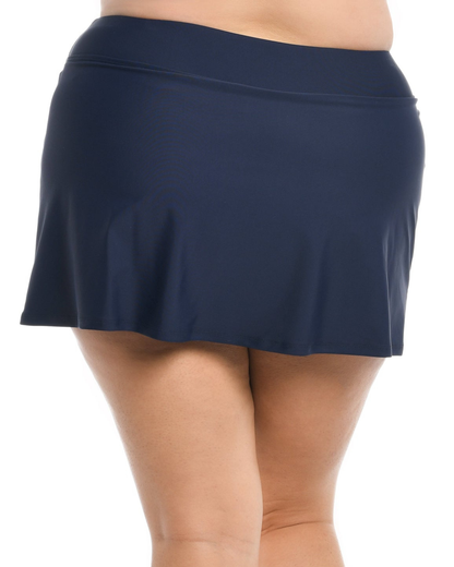 Maxine of Hollywood Women's Plus Solid Wide Band Skort Bottom (More colors available) - Mw6nk56