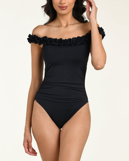 La Blanca Island Goddess Ruffled One Piece - LB6SC05