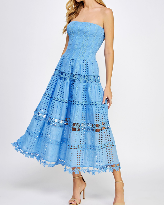 Strut & Bolt Eyelet Midi Dress (More Colors Available) - D-2192-H