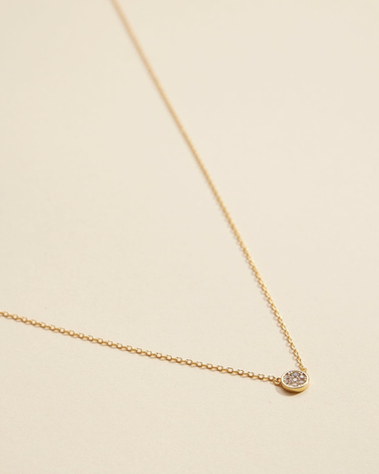 Frem 18K Gold Dipped Small Circle Cz Necklace (More Options Available) - 4DN18004