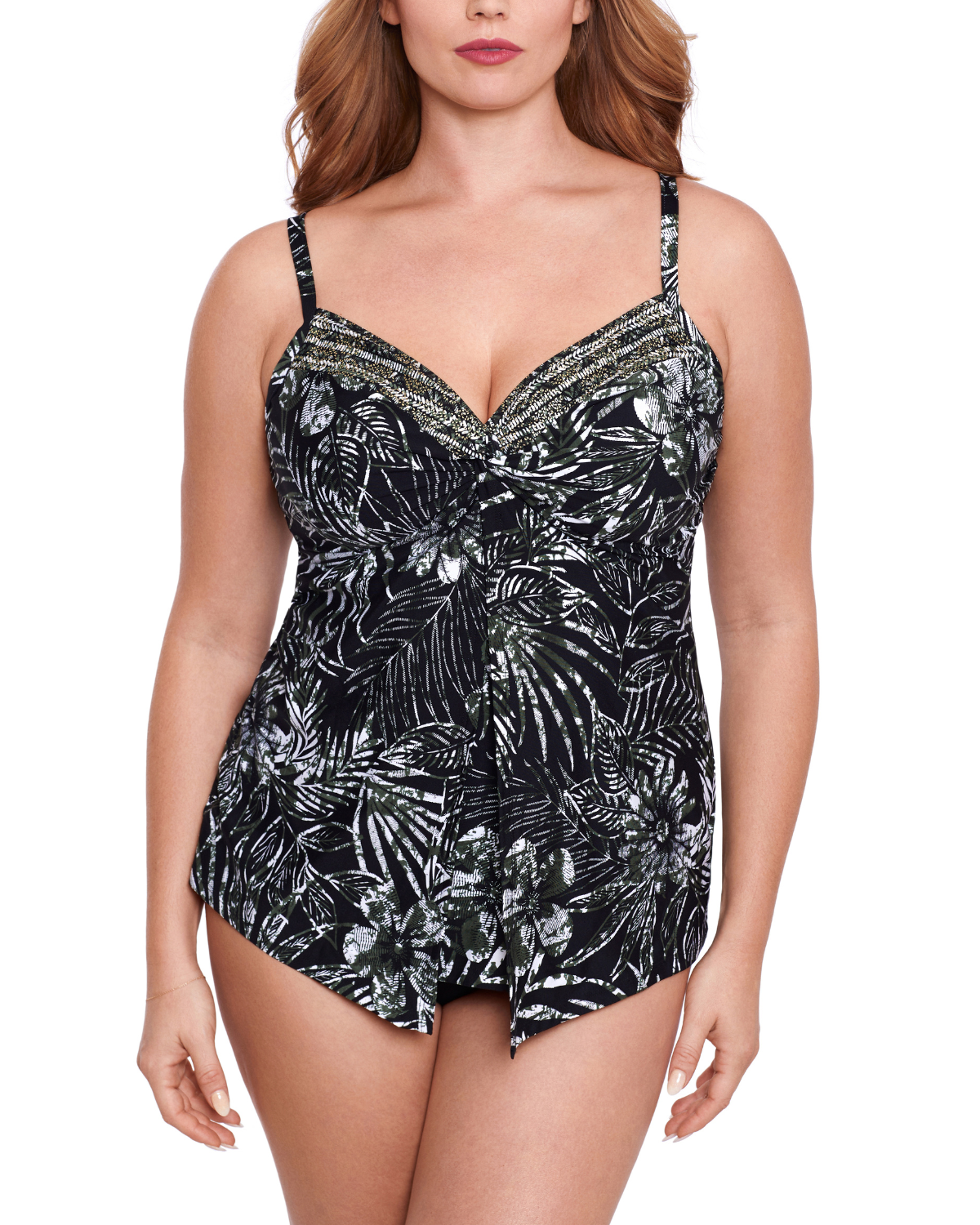 2025 Miraclesuit Women's Plus Zahara Love Knot Underwire Tankini Top - 6561647W