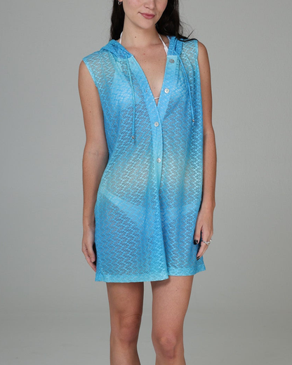 J Valdi Escala Sleeveless Button Down Hoodie - J18566W