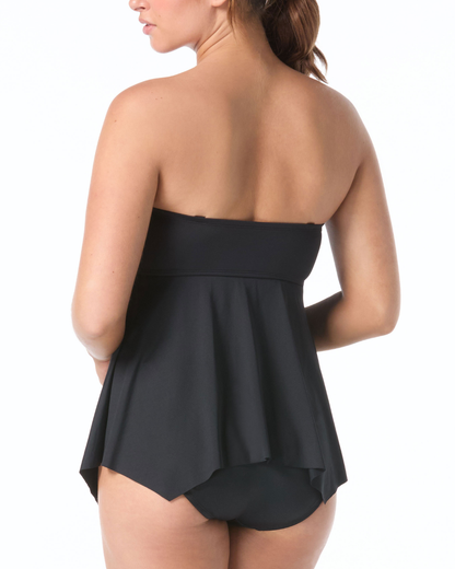 Coco Reef Classic Solids Goddess Bra Sized Underwire Bandeau Tankini Top - U95073