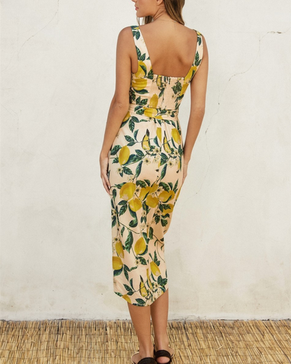 Dress Forum Vintage Lemonade Tulip Hem Midi Wrap Dress - FD11527-P1919
