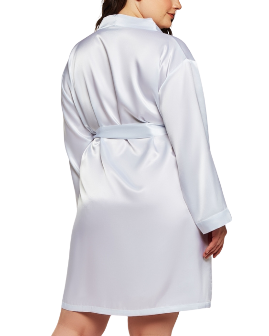 iCollection Plus Size Satin Robe - 7854X