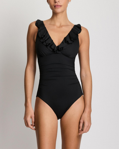 Lauren Ralph Lauren Ruffle Surplice One Piece (More Colors Available) - 206010101