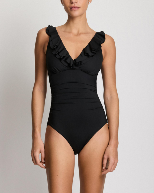 Lauren Ralph Lauren Ruffle Surplice One Piece (More colors available) - 206010101