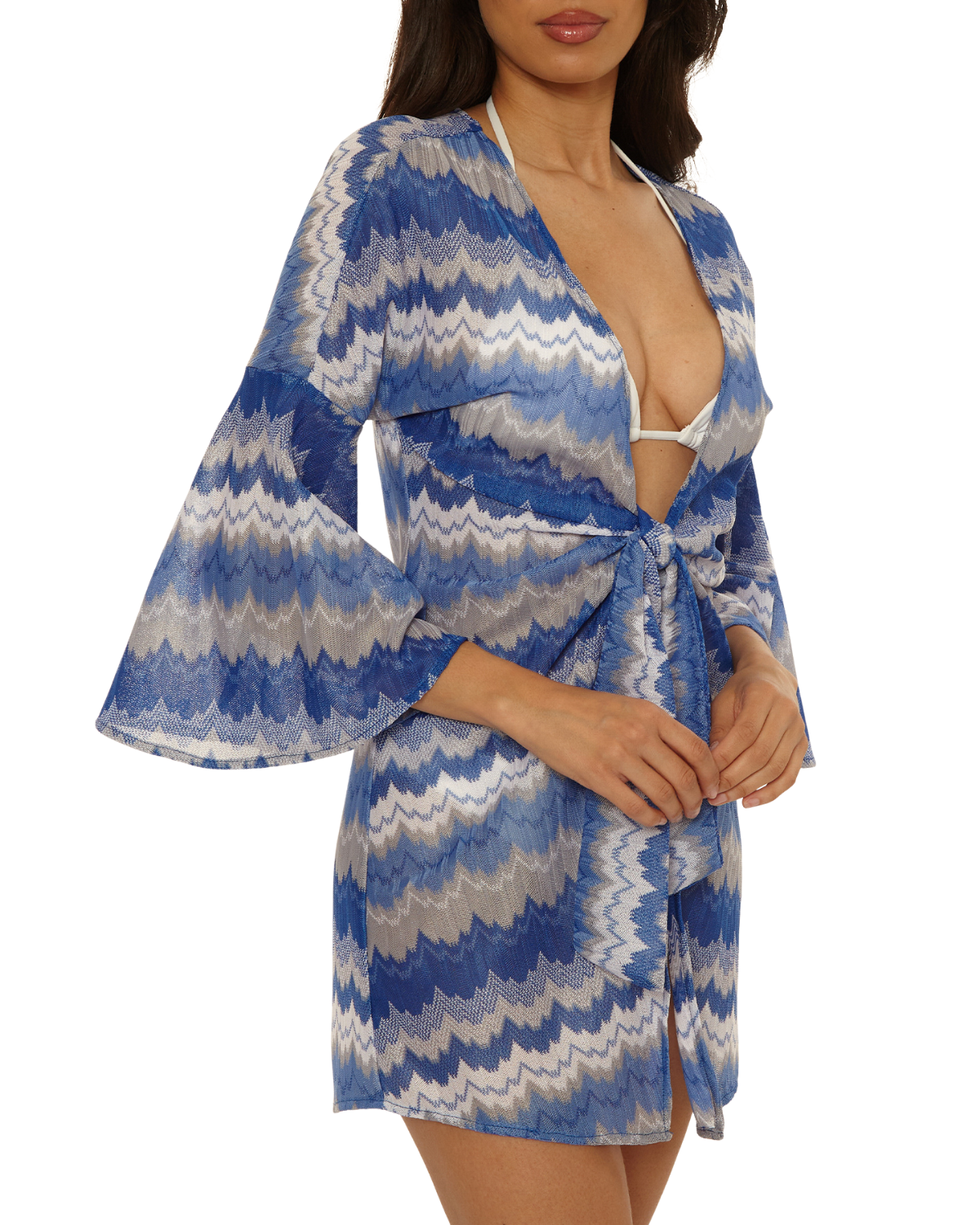Becca by Rebecca Virtue Santorini Tie Front Tunic Cover Up - 4539671