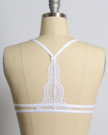 Flirty Triangle Lace Y-Back Bralette - YL-5273