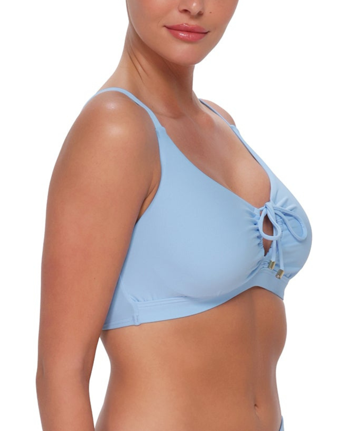 Sunsets Solids Blue Whisper Kauai Keyhole Underwire D+ Bikini Top - 54