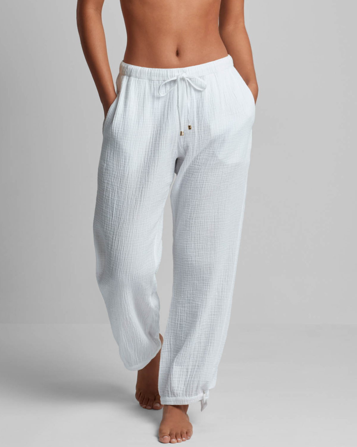 専用Ralph Lauren Ocean Wash Linen XL ホワイト Lauren Ralph Lauren Beachwear Double Gauze Cover Up Pant
