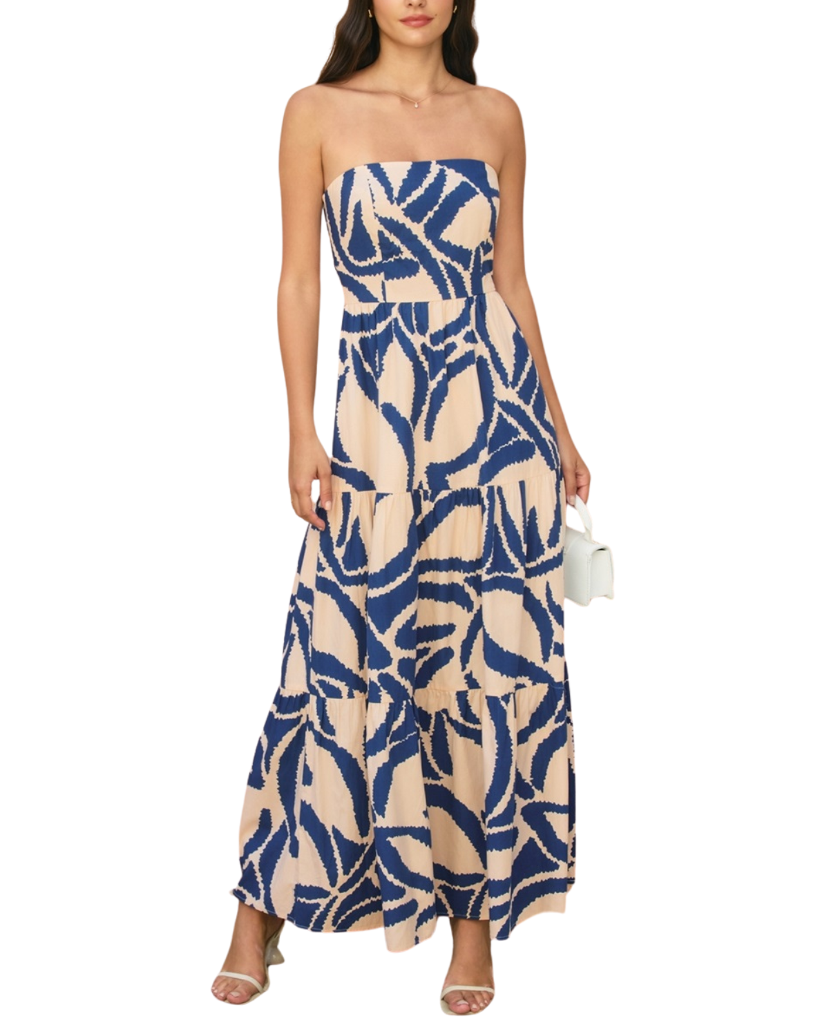 Dress Forum Tide and Seek Strapless Tiered Maxi Dress - Fd12725-P1957