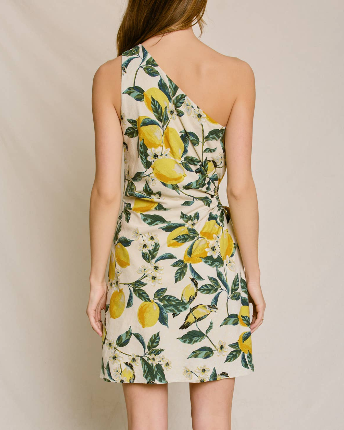 Dress Forum Vintage Lemonade One Shoulder Ruched Mini Dress - FD11954