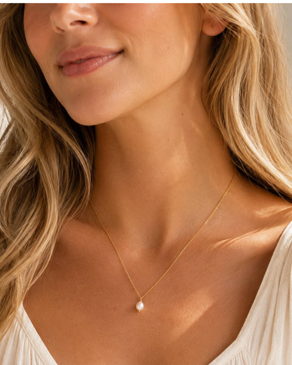 Frem 18K Gold Dipped Pearl Pendant Necklace (More Options Available) - 4DN18005