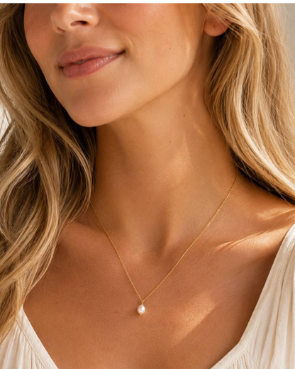 Frem 18K Gold Dipped Pearl Pendant Necklace (More Options Available) - 4DN18005