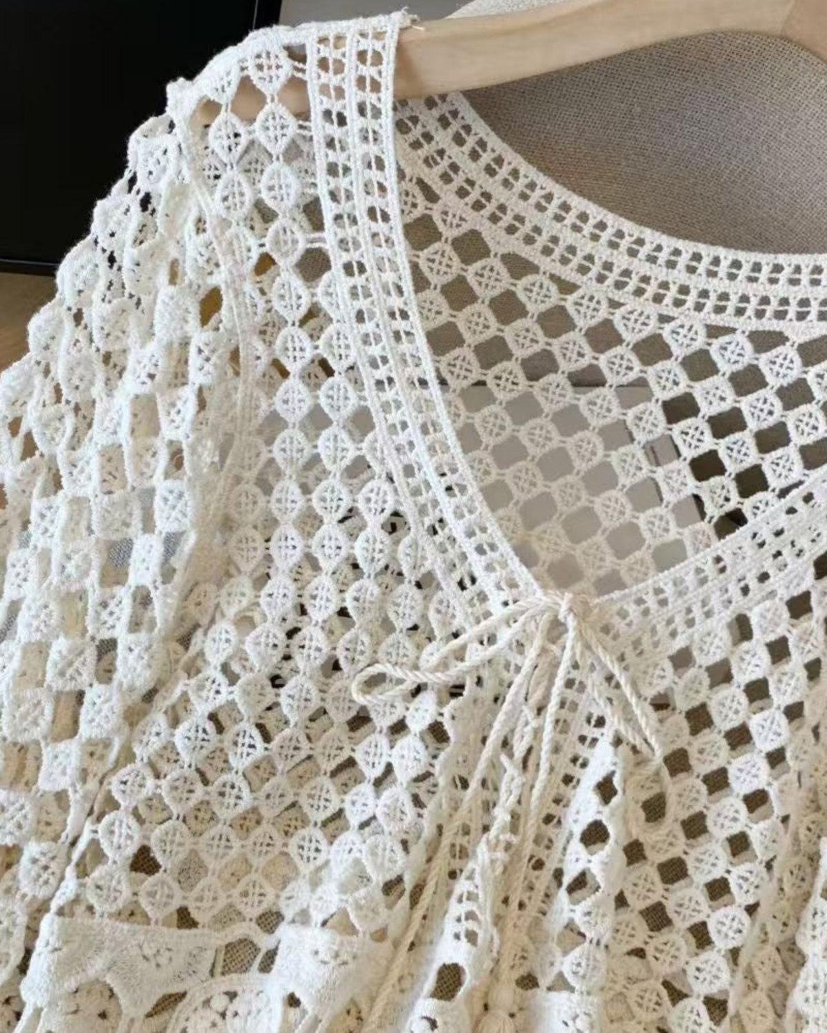 Soli Echo Crochen Open Knit Blouse - Se26jyyl473