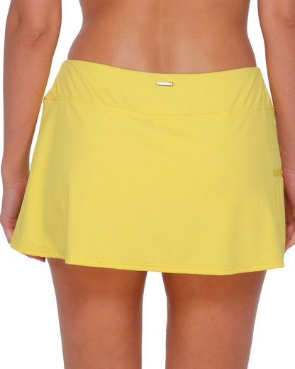 Sunsets Solids Pineapple Crepe Sporty Swim Skirt - 40B