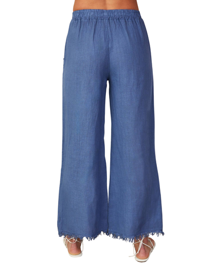 Milano Italian Linen Pants with Raw Hem - 12282