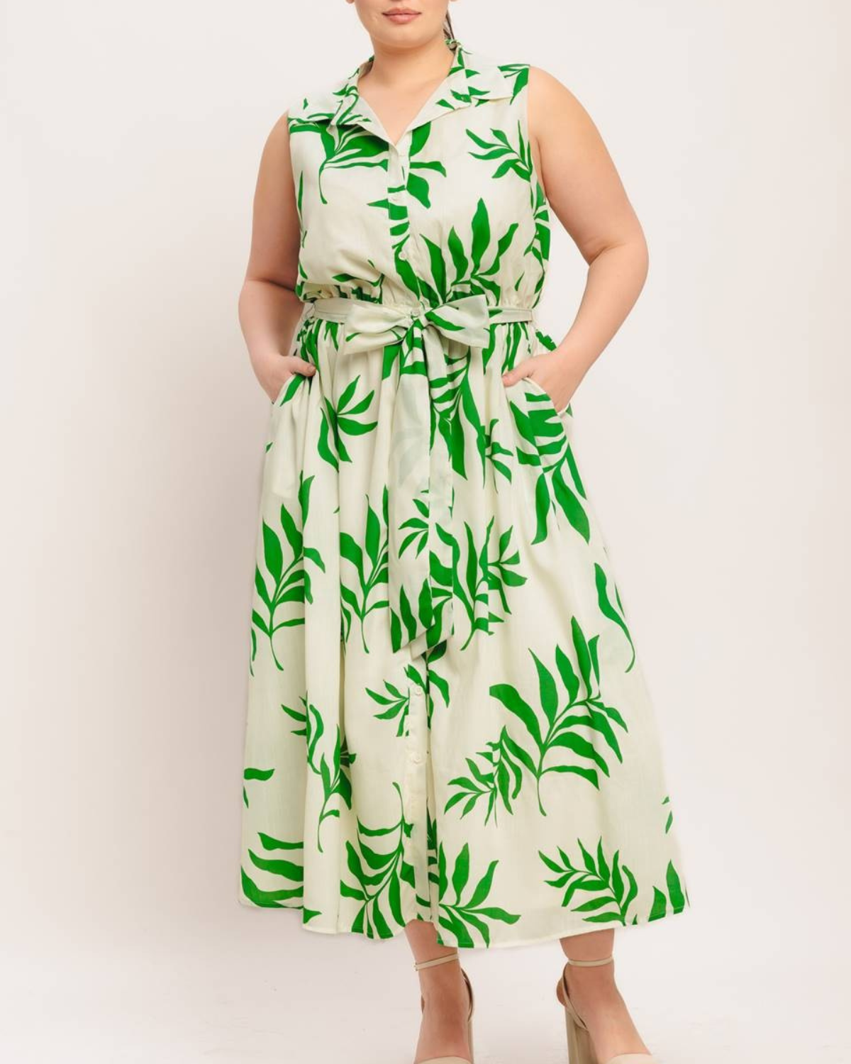 Sung Light Clothing Plus Printed Woven Midi Dress - LVE2865