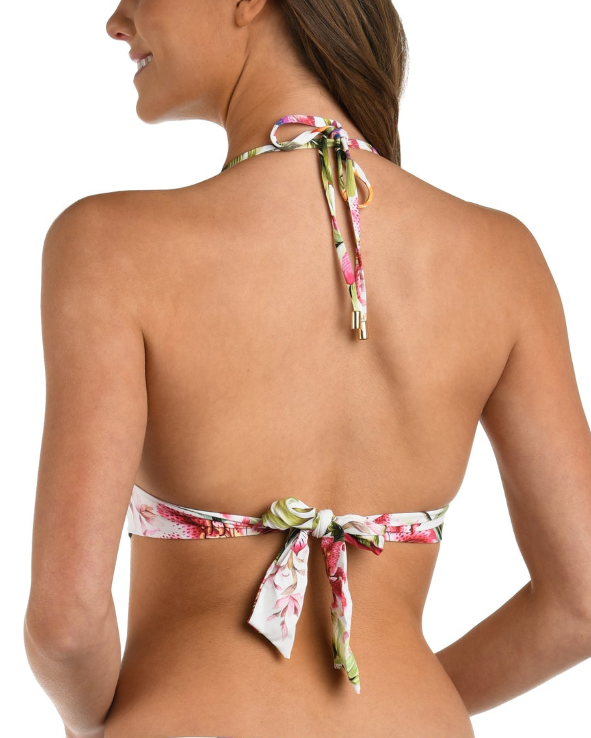 2025 La Blanca Polynesian Paradise Banded Halter Triangle Top - Lb5ne80