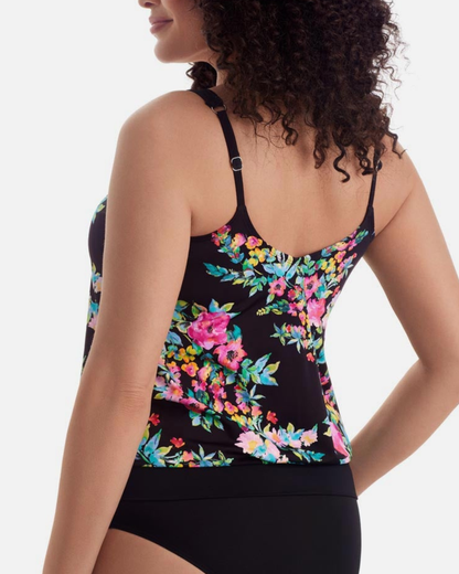 Shape Solver V-Neck Blouson Ring Tankini Top - 7102708 (Final Sale, Cannot Be Returned or Exchanged)