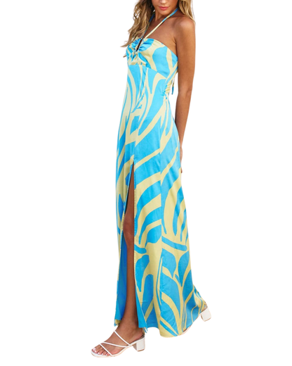 Dress Forum Burst of Bliss Halter Neck Maxi Dress - FD11476