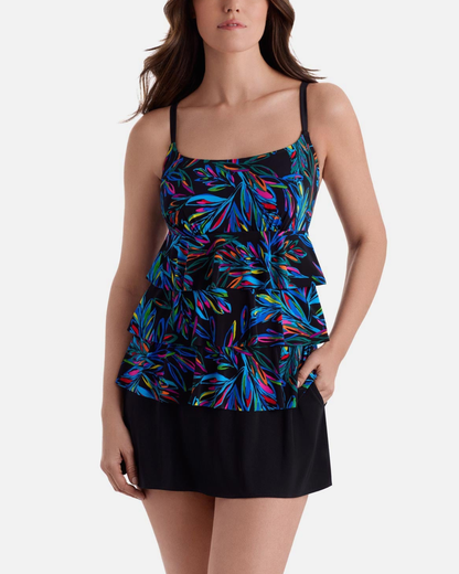 Longitude Long Torso Ruffle Faux Skirtini (More Colors Available) - L260347