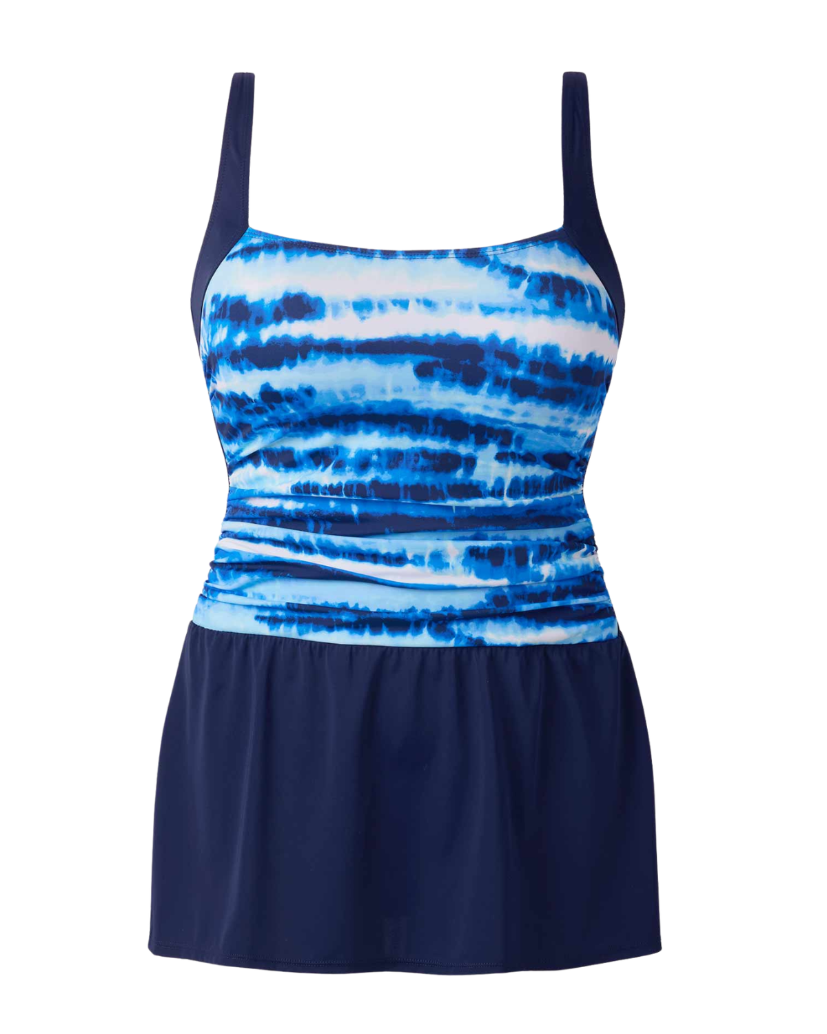 Shape Solver Tiger Sunrise Navy Square Neck Skater Dress - 7104904