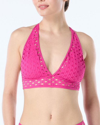 2025 Carmen Marc Valvo Living Paradise Crochet Halter Bikini Top (More Colors Available) - C21962